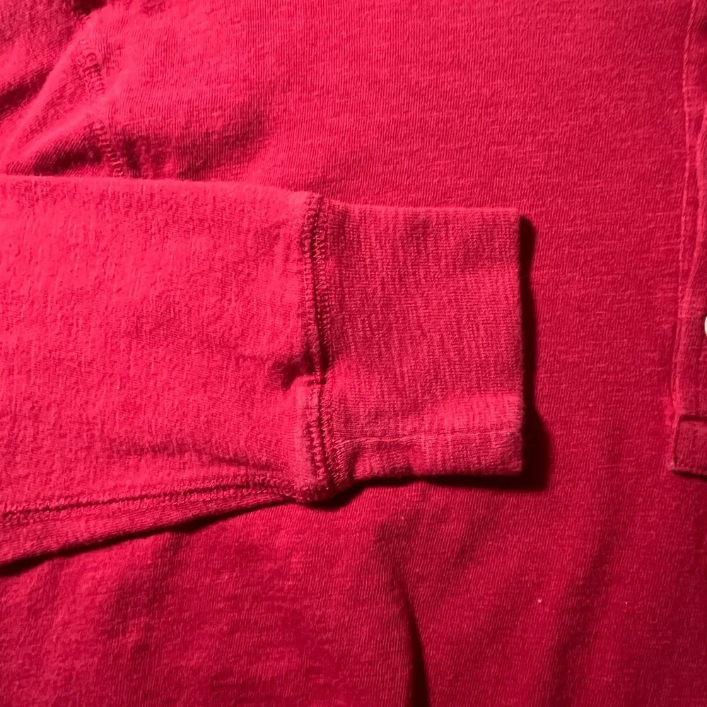 J. Crew Men's Deep Red Long-Sleeve Henley 100% cotton size Large